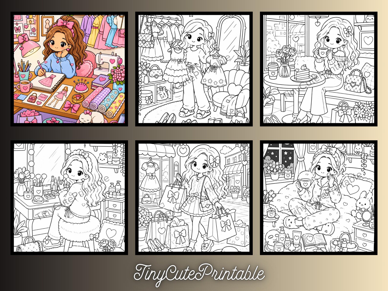 CuteLearner printable Kawaii Fashion Coloring Book for Teens, Cozy Self-Care Activity (PDF Download) — Coloring Books, Kawaii Coloring Books — preview 2